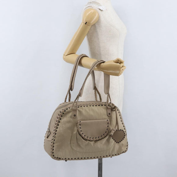 Christian Dior Trotter Canvas Hand Bag Beige Auth ka2625V