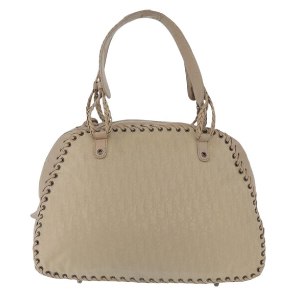 Christian Dior Trotter Canvas Hand Bag Beige Auth ka2625V