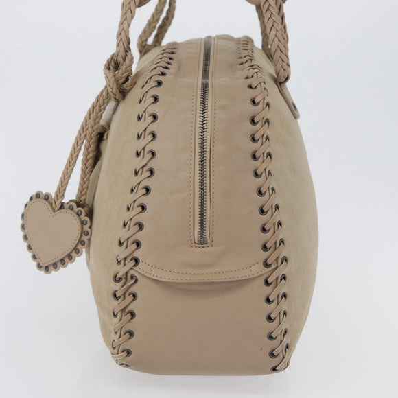 Christian Dior Trotter Canvas Hand Bag Beige Auth ka2625V