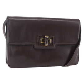 GUCCI Shoulder Bag Leather Brown Gold 004 46 0087 Auth ka263