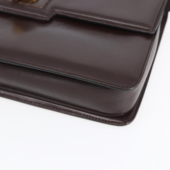 GUCCI Shoulder Bag Leather Brown Gold 004 46 0087 Auth ka263