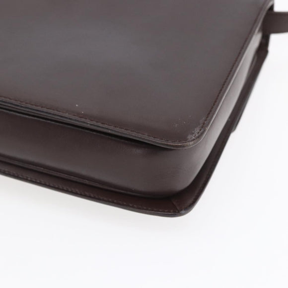 GUCCI Shoulder Bag Leather Brown Gold 004 46 0087 Auth ka263