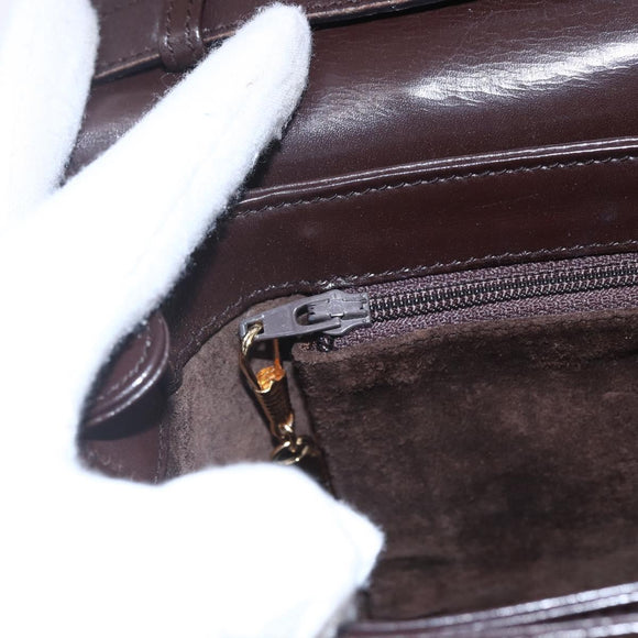 GUCCI Shoulder Bag Leather Brown Gold 004 46 0087 Auth ka263