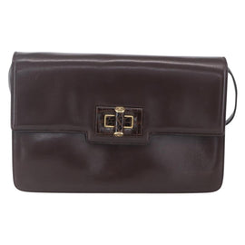 GUCCI Shoulder Bag Leather Brown Gold 004 46 0087 Auth ka263 - 0