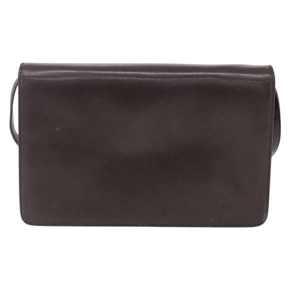 GUCCI Shoulder Bag Leather Brown Gold 004 46 0087 Auth ka263