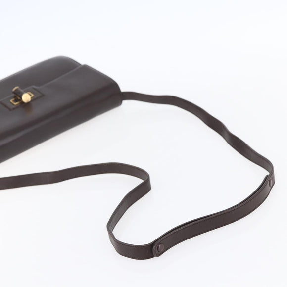 GUCCI Shoulder Bag Leather Brown Gold 004 46 0087 Auth ka263