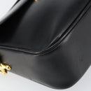 CELINE Horse Carriage Shoulder Bag Leather Black Gold Auth ka264-15