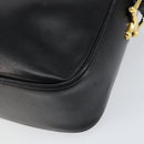 CELINE Horse Carriage Shoulder Bag Leather Black Gold Auth ka264-16