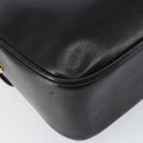 CELINE Horse Carriage Shoulder Bag Leather Black Gold Auth ka264-17