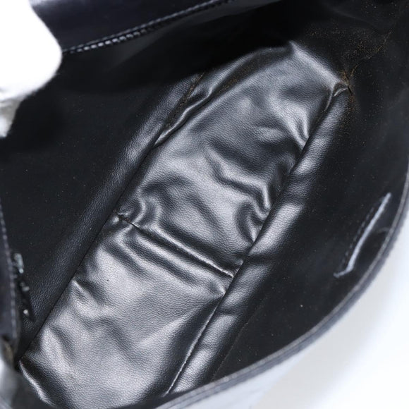 CELINE Horse Carriage Shoulder Bag Leather Black Gold Auth ka264