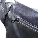 CELINE Horse Carriage Shoulder Bag Leather Black Gold Auth ka264-22