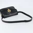 CELINE Horse Carriage Shoulder Bag Leather Black Gold Auth ka264-7