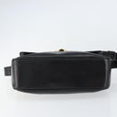 CELINE Horse Carriage Shoulder Bag Leather Black Gold Auth ka264-5