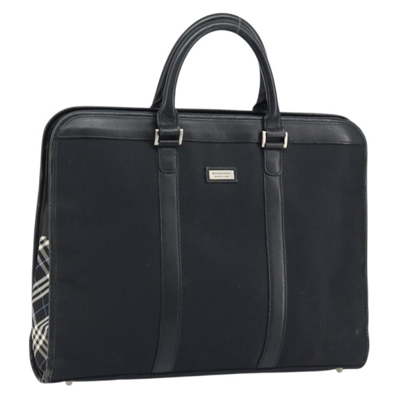 BURBERRY Black label Business Bag Nylon Black Silver Auth ka2647