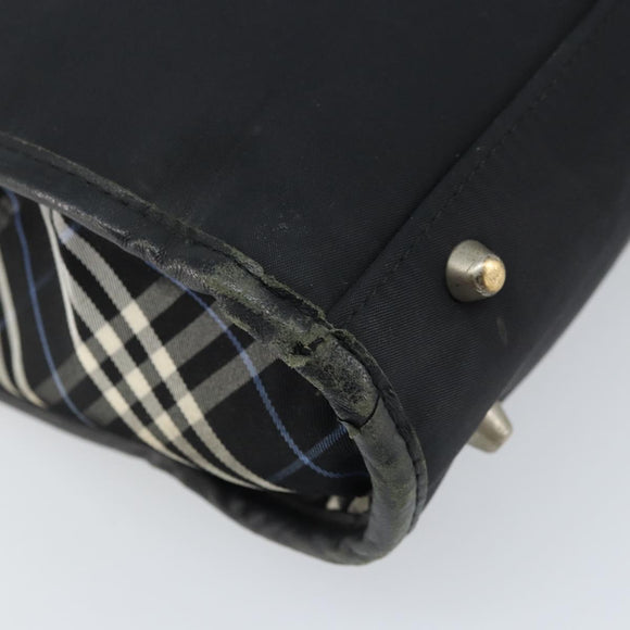 BURBERRY Black label Business Bag Nylon Black Silver Auth ka2647