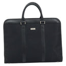 BURBERRY Black label Business Bag Nylon Black Silver Auth ka2647-2