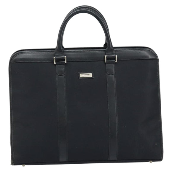BURBERRY Black label Business Bag Nylon Black Silver Auth ka2647