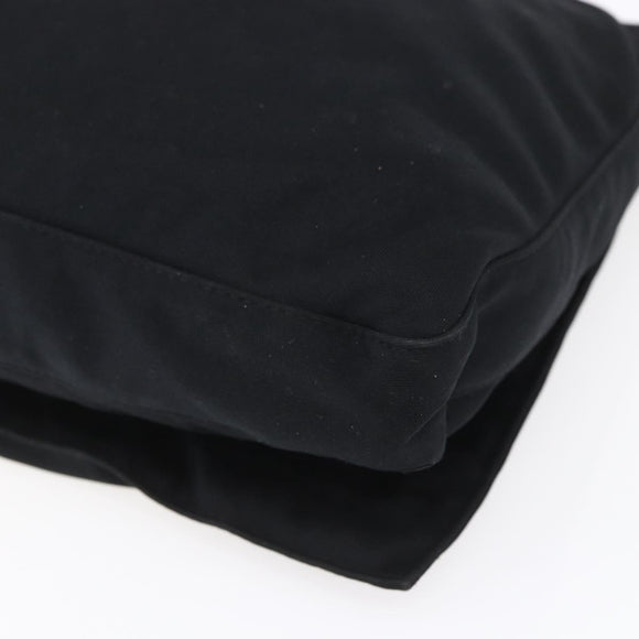 FENDI Shoulder Bag Nylon Black Silver Auth ka265