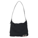 FENDI Shoulder Bag Nylon Black Silver Auth ka265-13