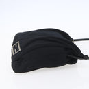 FENDI Shoulder Bag Nylon Black Silver Auth ka265-4