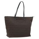 FENDI Zucchino Canvas Tote Bag Brown Auth ka2651-1