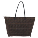 FENDI Zucchino Canvas Tote Bag Brown Auth ka2651-2
