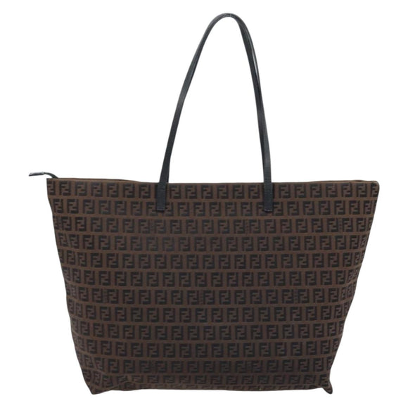 FENDI Zucchino Canvas Tote Bag Brown Auth ka2651
