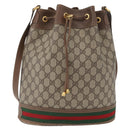 GUCCI GG Supreme Web Sherry Line Bag PVC Beige Gold 41 02 085 Auth ka2661-13