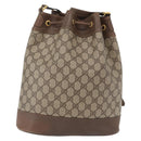 GUCCI GG Supreme Web Sherry Line Bag PVC Beige Gold 41 02 085 Auth ka2661-2