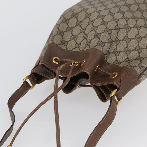GUCCI GG Supreme Web Sherry Line Bag PVC Beige Gold 41 02 085 Auth ka2661