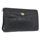 GUCCI Clutch Bag Leather Black Silver 575991 Auth ka2665-1