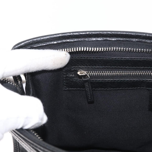 GUCCI Clutch Bag Leather Black Silver 575991 Auth ka2665