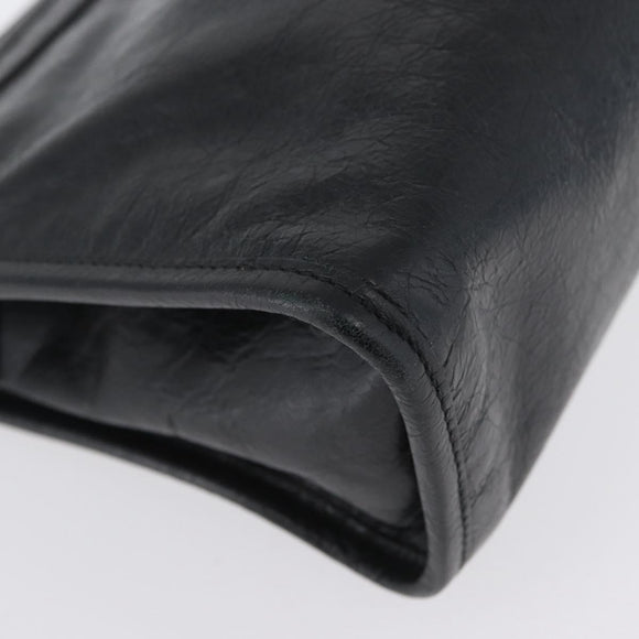 GUCCI Clutch Bag Leather Black Silver 575991 Auth ka2665