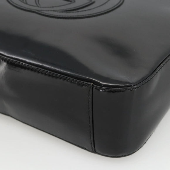 GUCCI Soho Shoulder Bag Patent leather Black Silver 000 1013 0506 Auth ka2677