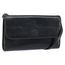 GUCCI Shoulder Bag Leather Black Gold Auth ka2682-1