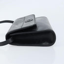 GUCCI Shoulder Bag Leather Black Gold Auth ka2682-4