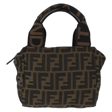 FENDI Zucca Canvas Hand Bag Black Brown Auth ka2689 - 0
