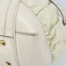 GUCCI Hand Bag Leather White Gold 189883 Auth ka2690-9