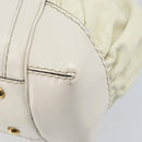 GUCCI Hand Bag Leather White Gold 189883 Auth ka2690-15