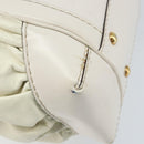 GUCCI Hand Bag Leather White Gold 189883 Auth ka2690-16