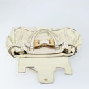 GUCCI Hand Bag Leather White Gold 189883 Auth ka2690-10