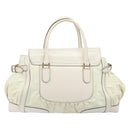 GUCCI Hand Bag Leather White Gold 189883 Auth ka2690-2