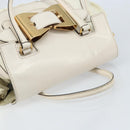 GUCCI Hand Bag Leather White Gold 189883 Auth ka2690-6