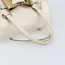 GUCCI Hand Bag Leather White Gold 189883 Auth ka2690-7