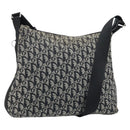 Christian Dior Trotter Canvas Shoulder Bag Navy Silver Auth ka2692-1