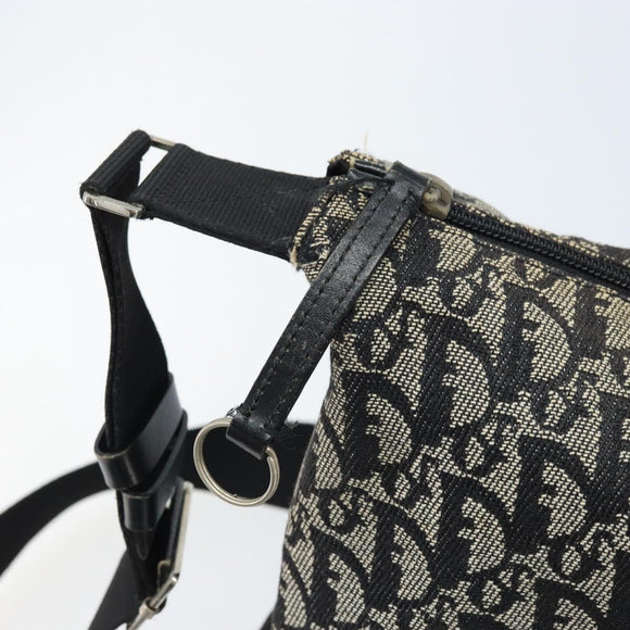 Christian Dior Trotter Canvas Shoulder Bag Navy Silver Auth ka2692