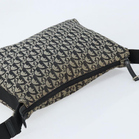 Christian Dior Trotter Canvas Shoulder Bag Navy Silver Auth ka2692