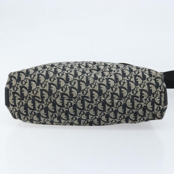 Christian Dior Trotter Canvas Shoulder Bag Navy Silver Auth ka2692