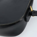 CELINE Shoulder Bag Leather Black Gold Auth ka2696-12