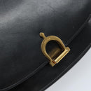 CELINE Shoulder Bag Leather Black Gold Auth ka2696-14